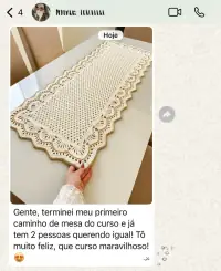 Depoimento de aluna 2 no WhatsApp