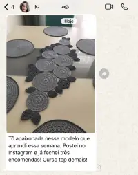 Depoimento de aluna 5 no WhatsApp